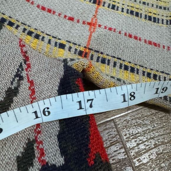Anthropologie Troubadour Bloomline Knit Shift M Plaid Floral Wool Blend Office - Picture 7 of 8